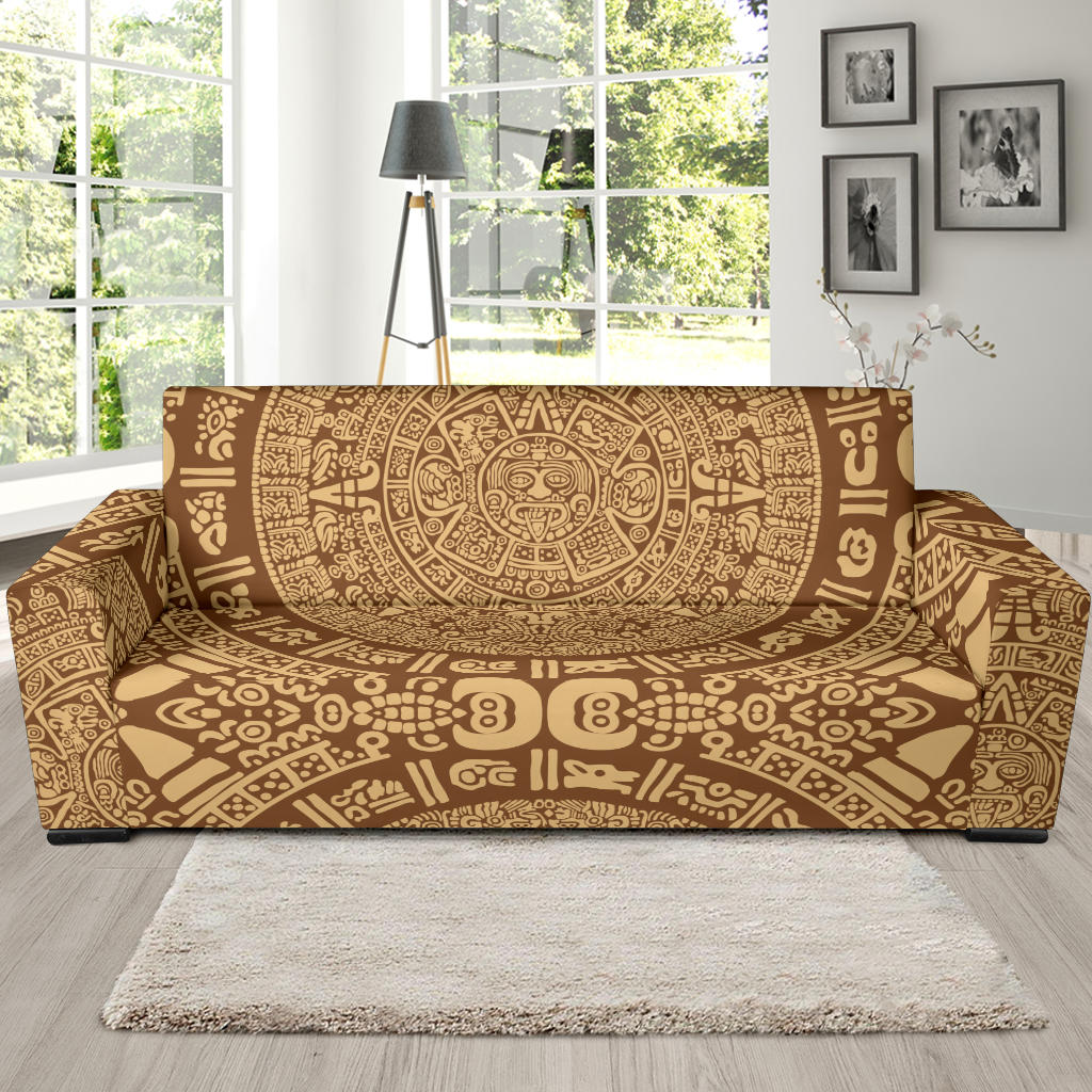 Mayan Pattern Print Design 01 Sofa Slipcover