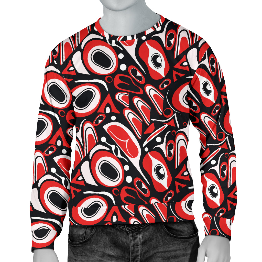 Totem Pole Texture Design Men Long Sleeve Sweatshirt