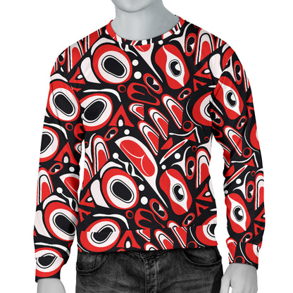 Totem Pole Texture Design Men Long Sleeve Sweatshirt