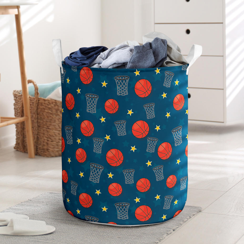 Basketball Classic Print Pattern Laundry Basket