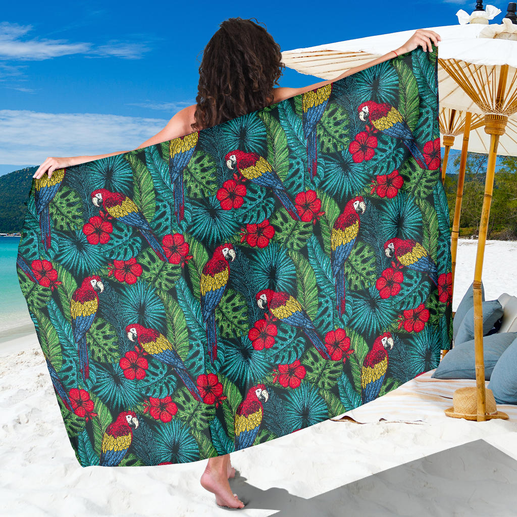 Parrot Pattern Print Design A05 Sarong Pareo Wrap