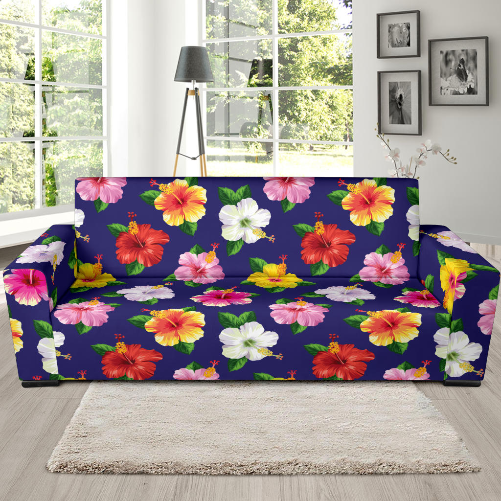 Hibiscus Colorful Print Design LKS301 Sofa Slipcover