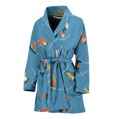 Snowboard Print Design LKS303 Women Bathrobe
