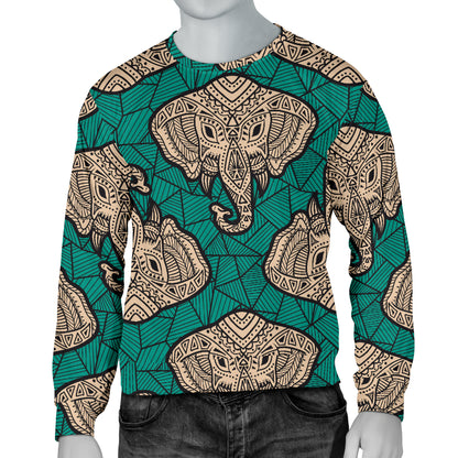 Boho Head Elephant Men Long Sleeve Sweatshirt