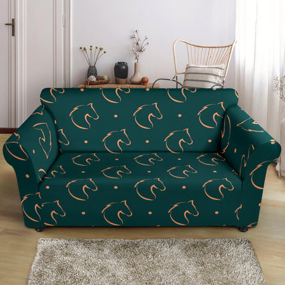 Horse Head Print Design LKS302 Loveseat Couch Slipcover