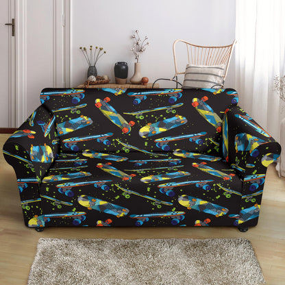 Skateboard Print Design LKS305 Loveseat Couch Slipcover