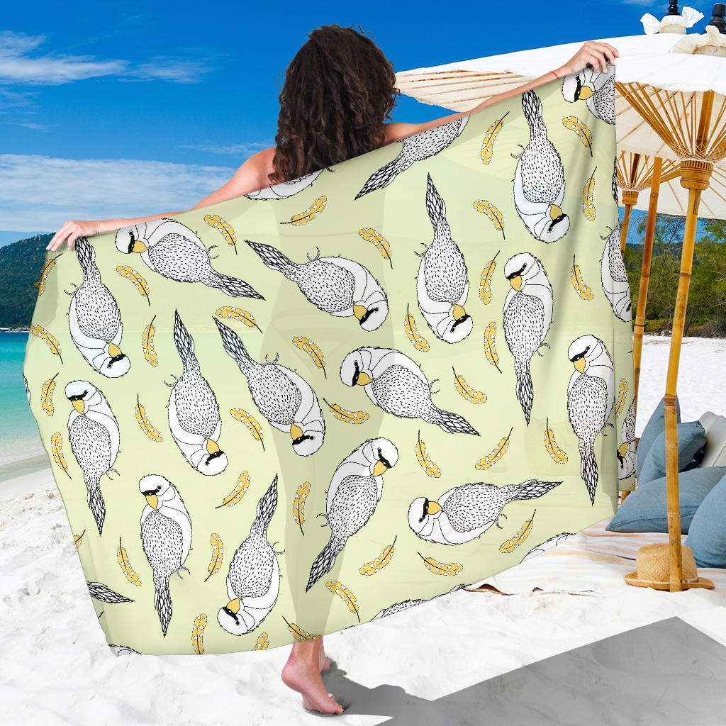 Parakeet Pattern Print Design A03 Sarong Pareo Wrap