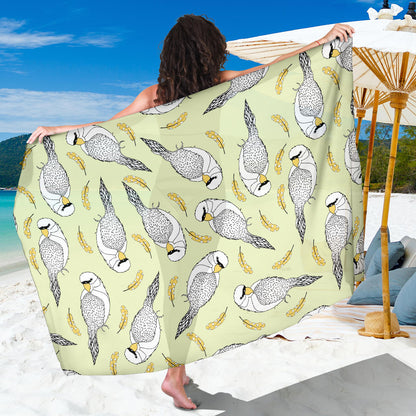 Parakeet Pattern Print Design A03 Sarong Pareo Wrap