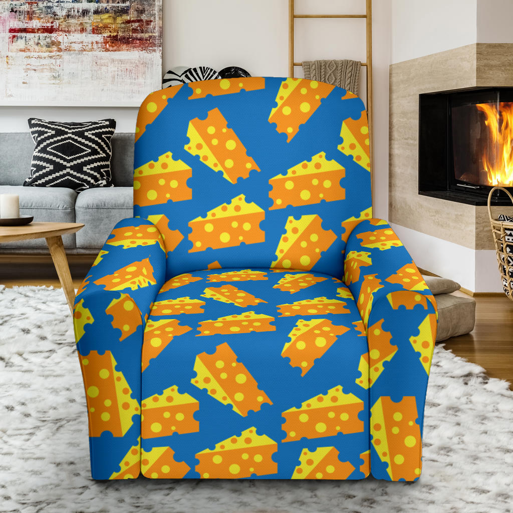 Cheese Pattern Print Design 05 Recliner Slipcover with Pocket