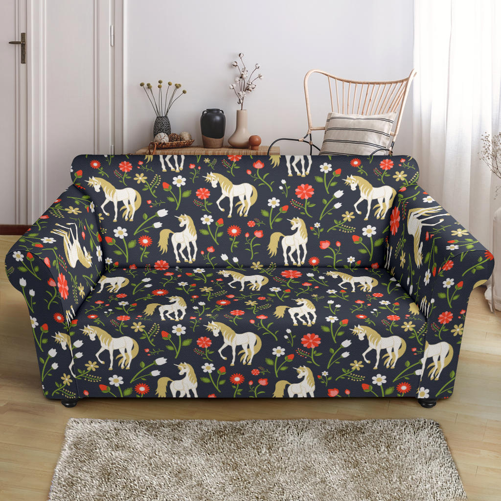 Unicorn Print Design LKS301 Loveseat Couch Slipcover