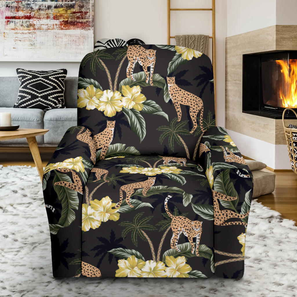Cheetah Pattern Print Design 04 Recliner Slipcover with Pocket