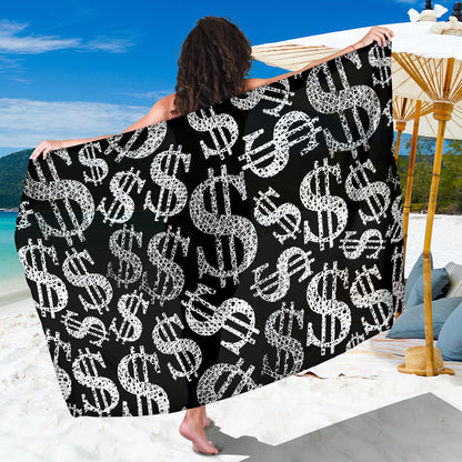Money Pattern Print Design 02 Sarong Pareo Wrap