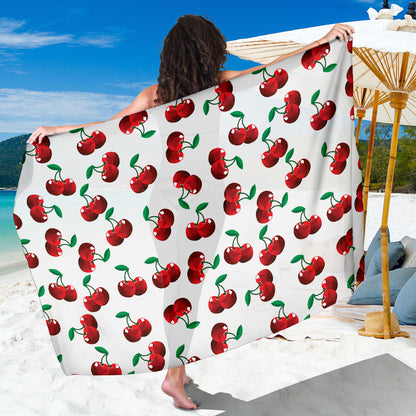 Cherry Pattern Print Design 01 Sarong Pareo Wrap