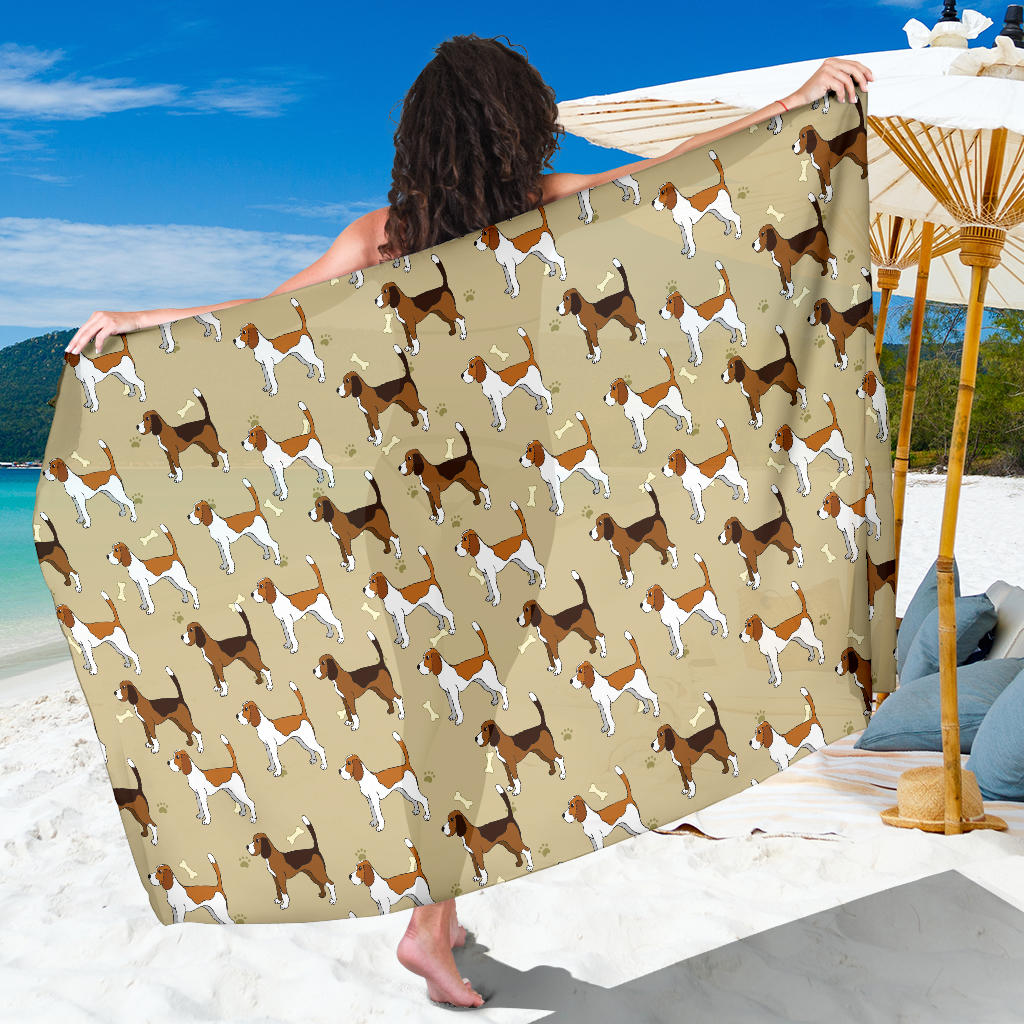 Beagle Pattern Print Design 01 Sarong Pareo Wrap