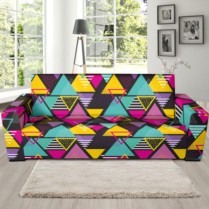 Geometric Colorful Pattern Print Design 02 Sofa Slipcover