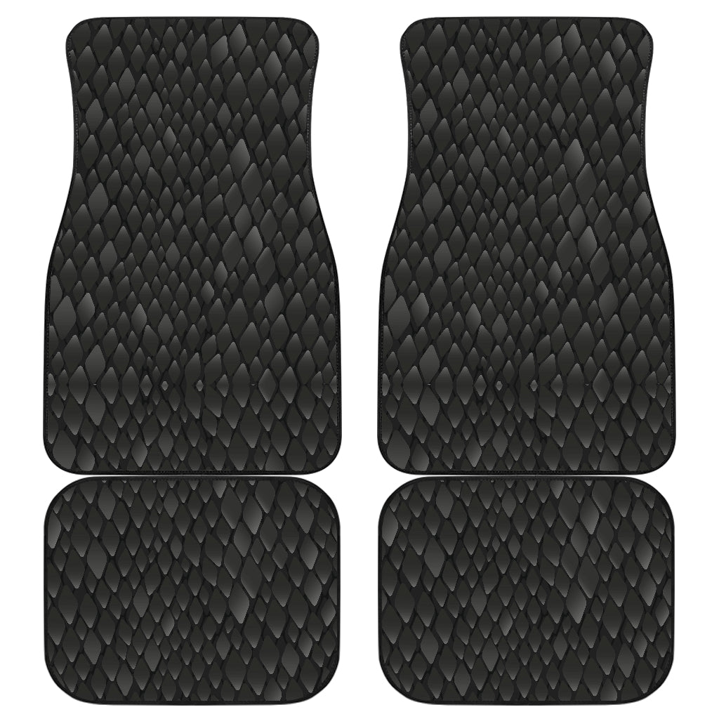Snake Skin Black Print Car Floor Mats Front Back
