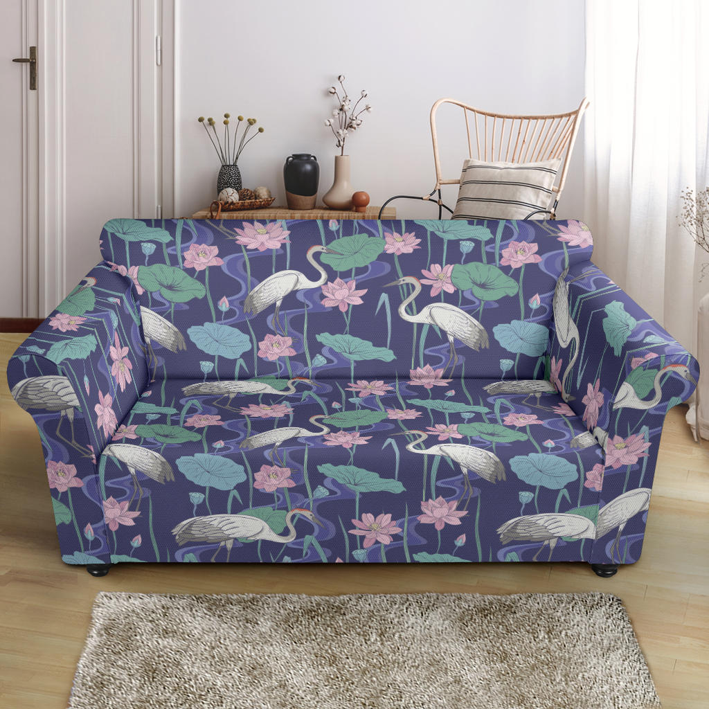 Water Lily Print Design LKS306 Loveseat Couch Slipcover