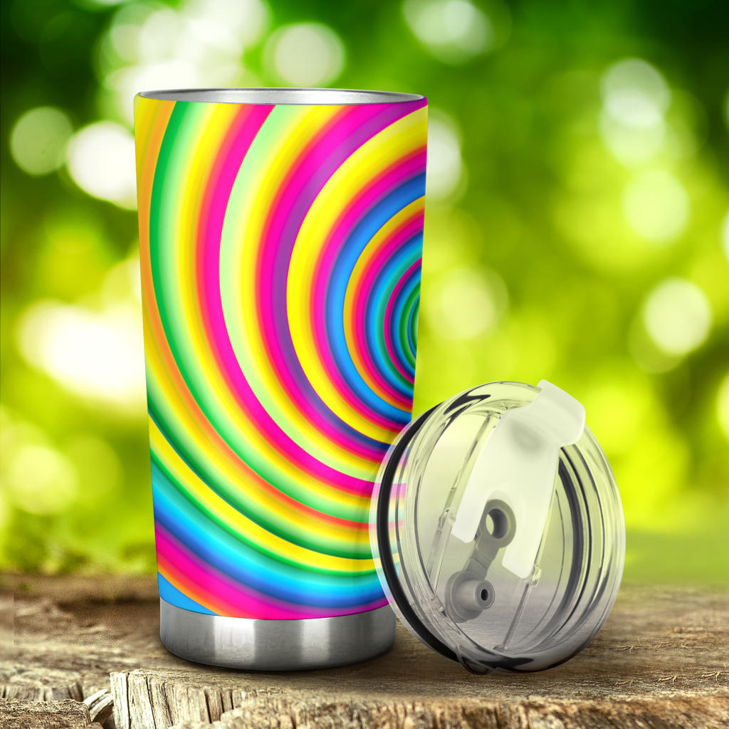Vortex Twist Swirl Rainbow Design Tumbler