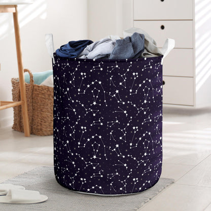 Zodiac Star Pattern Design Print Laundry Basket