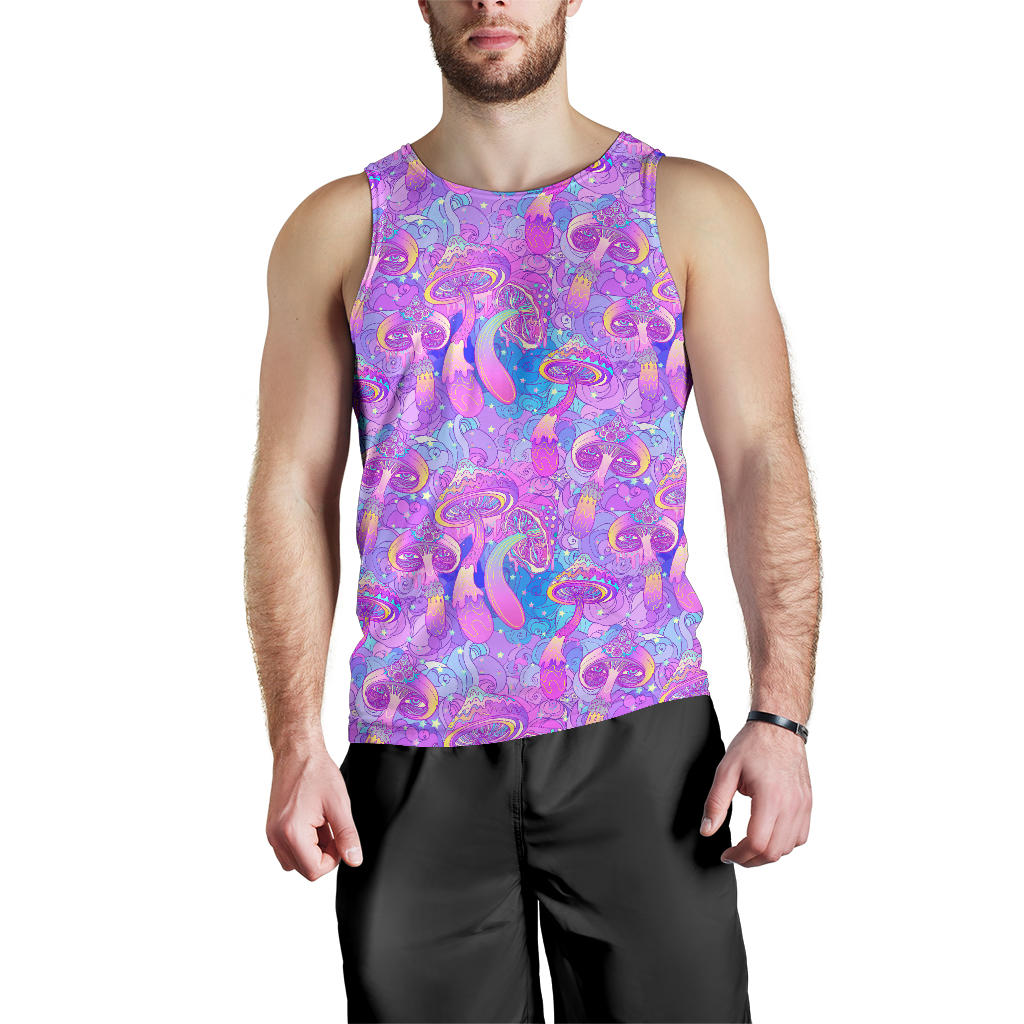 Psychedelic Trippy Mushroom Print Men Tank Top