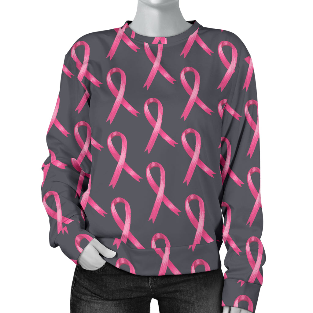 Breast Cancer Awareness Pattern Women Long Sleeve Sweatshirt