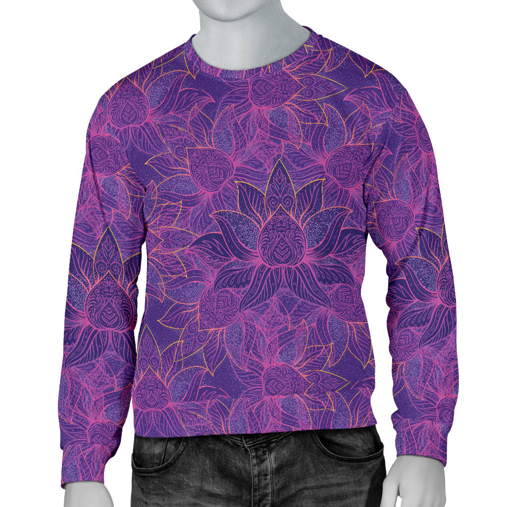 Bohemian Lotus Mandala Style Men Long Sleeve Sweatshirt