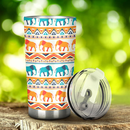 Elephant Aztec Ethnic Print Pattern Tumbler