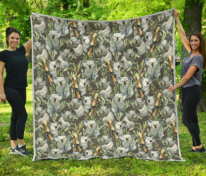 Koala Pattern Design Print Quilt Bedspread