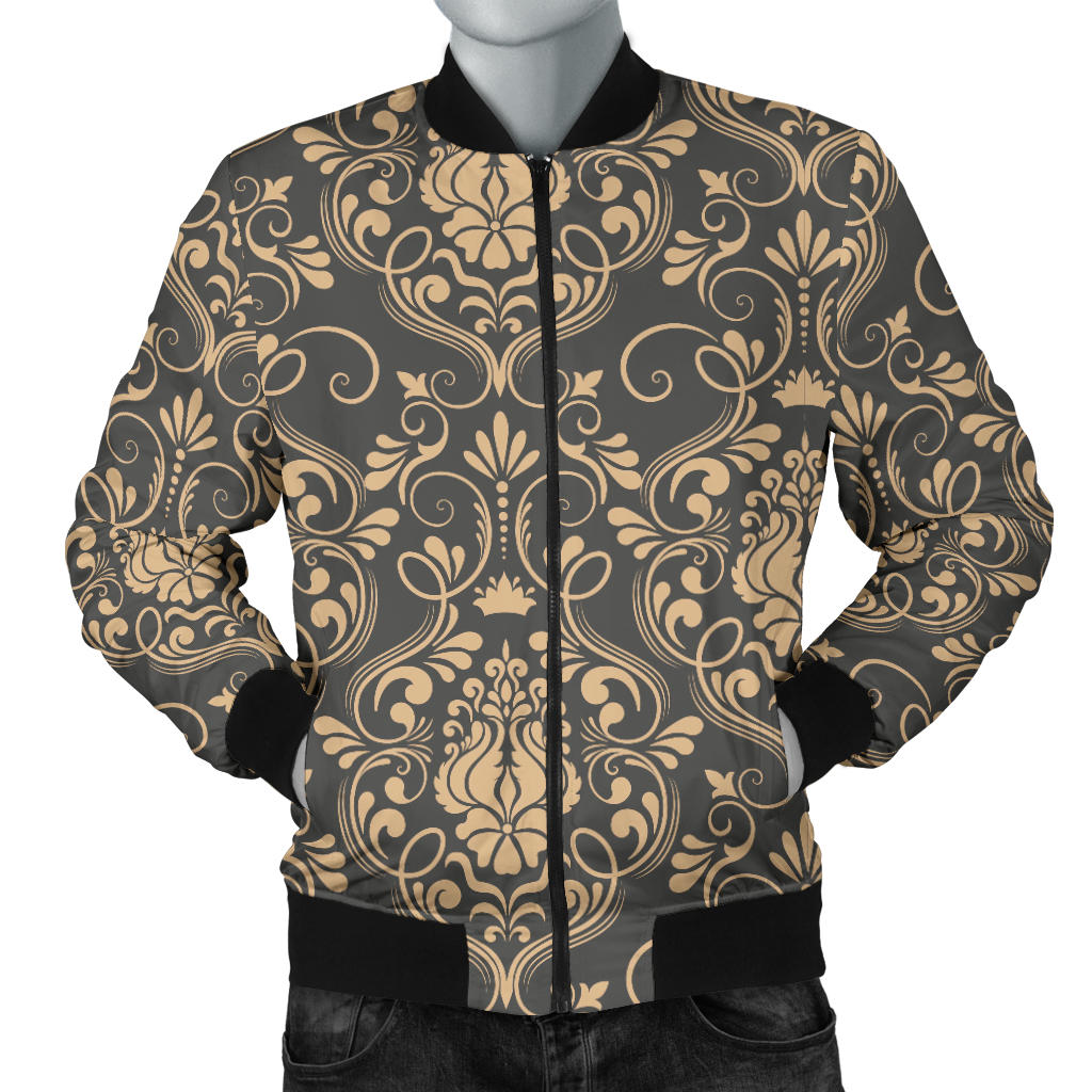 Damask Elegant Luxury Print Pattern Men Bomber Jacket