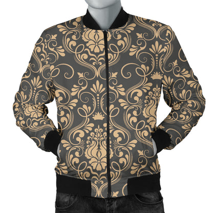Damask Elegant Luxury Print Pattern Men Bomber Jacket