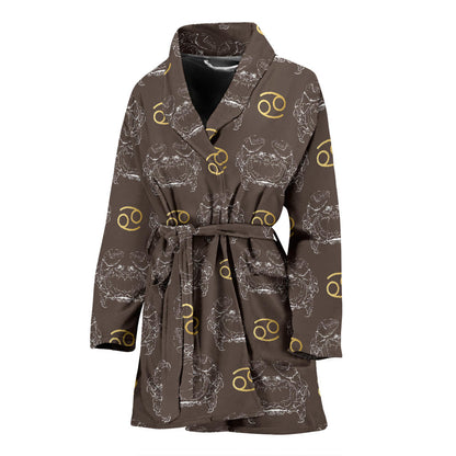 Cancer Zodiac Pattern Print Design 01 Women Bathrobe