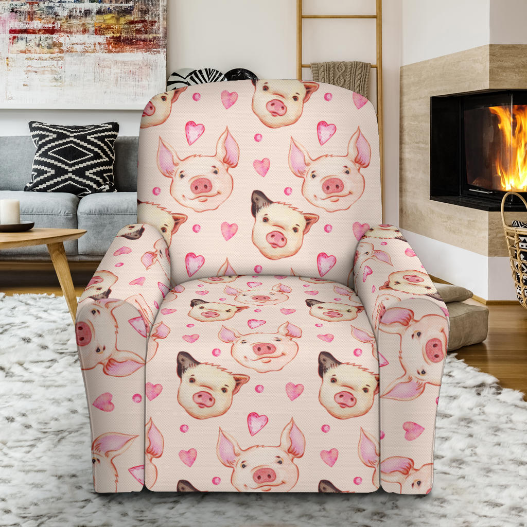 Pig Print Design LKS406 Recliner Slipcover with Pocket