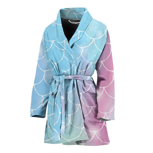 Rainbow Pattern Print Design A06 Women Bathrobe