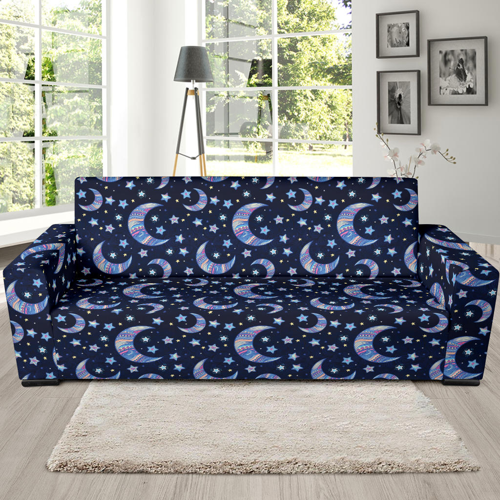 Celestial Moon Pattern Print Design 03 Sofa Slipcover