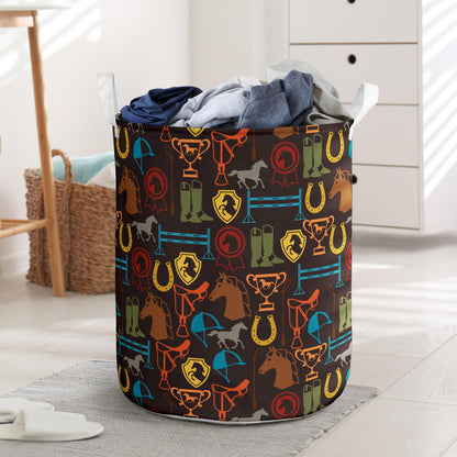 Equestrian Equipment Horse Colorful Laundry Basket