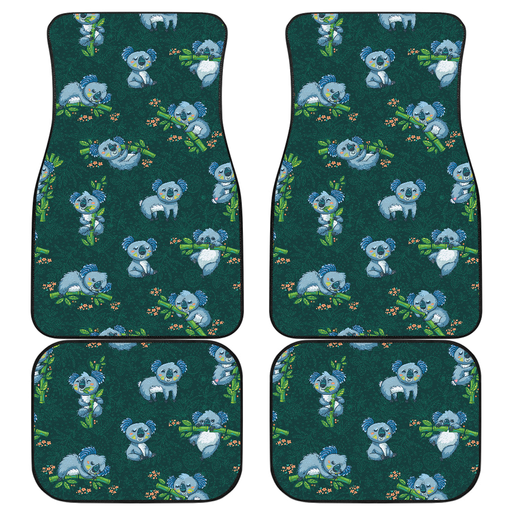 Koala Blue Design Print Car Floor Mats Front Back
