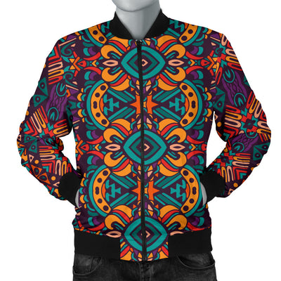 Ethnic Style Print Pattern Men Bomber Jacket