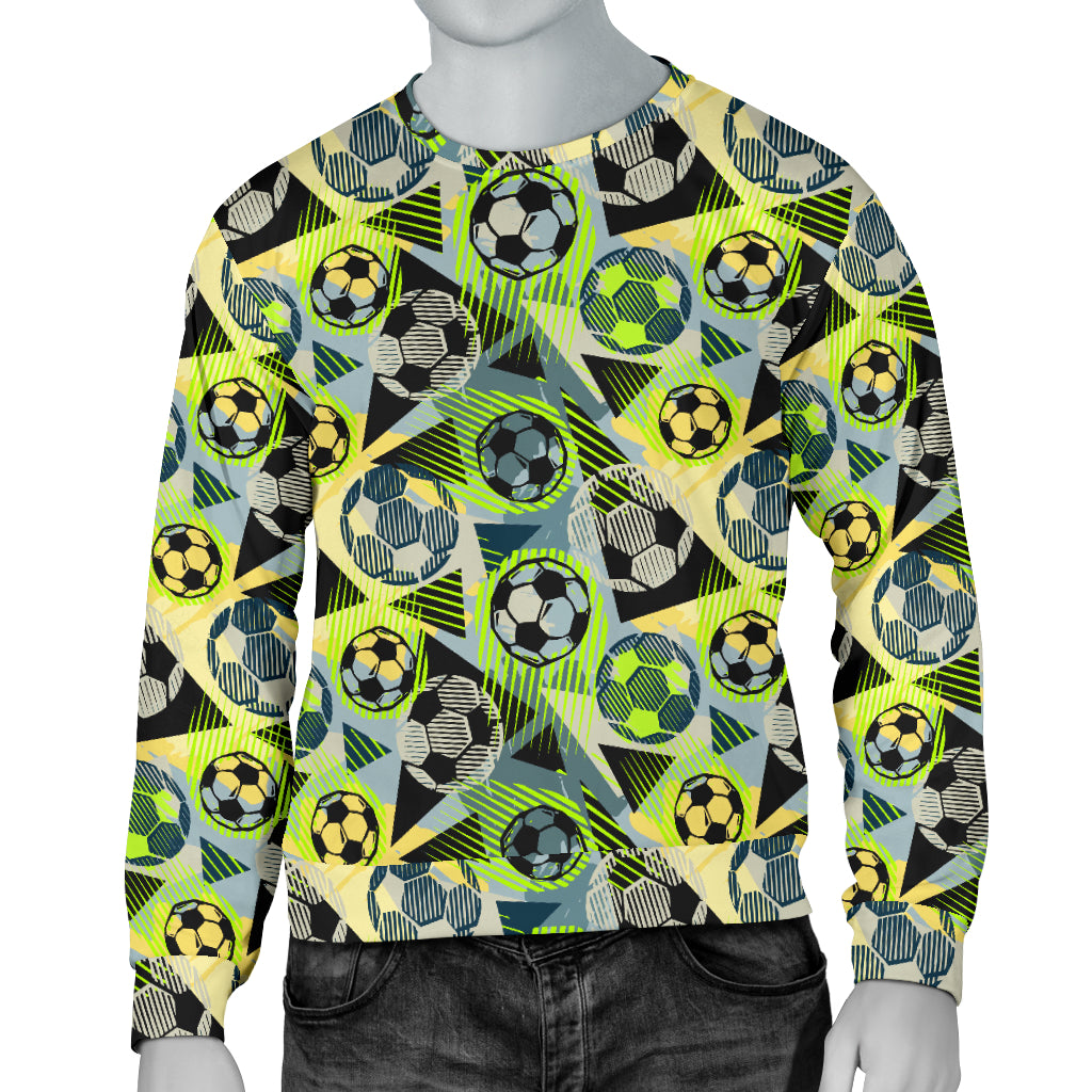 Soccer Ball Themed Print Pattern Men Long Sleeve Sweatshirt