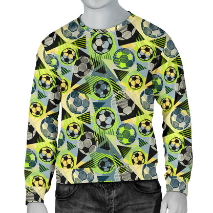 Soccer Ball Themed Print Pattern Men Long Sleeve Sweatshirt