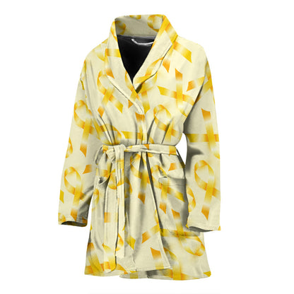 Childhood cancer Pattern Print Design 01 Women Bathrobe