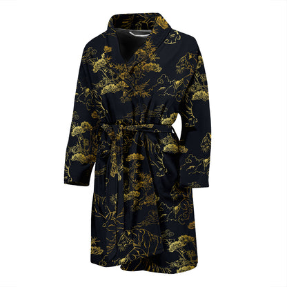 Tiger Japan Style Print Design LKS305 Men Bathrobe