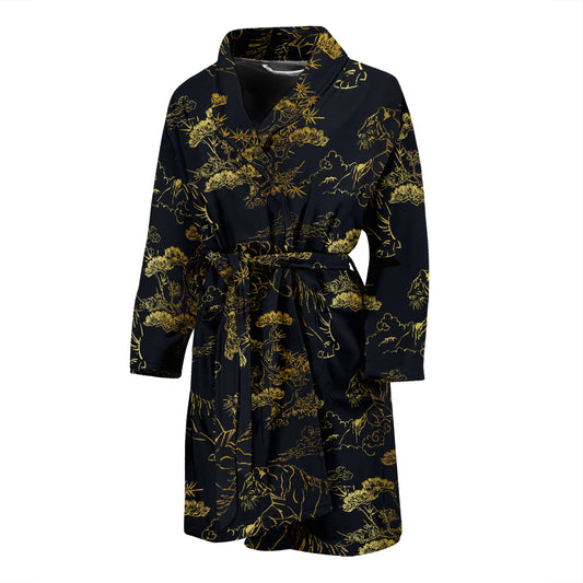 Tiger Japan Style Print Design LKS305 Men Bathrobe
