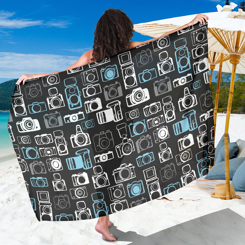 Camera Pattern Print Design 04 Sarong Pareo Wrap