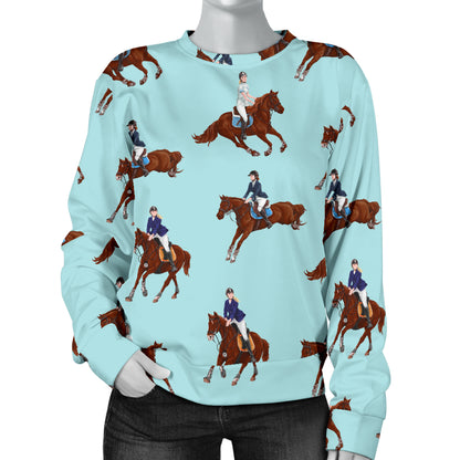 Equestrian Horse Riding Women Long Sleeve Sweatshirt