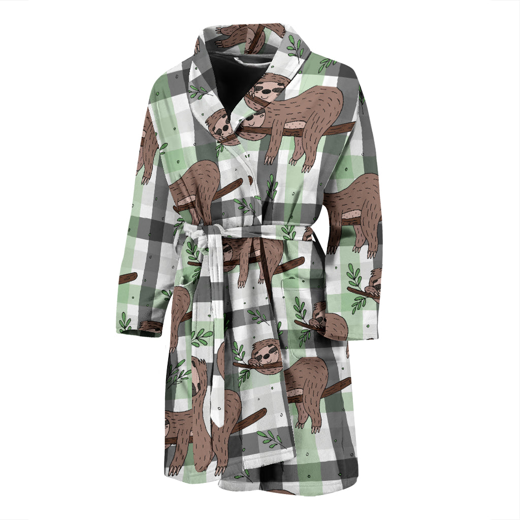 Sloth Print Design LKS301 Men Bathrobe