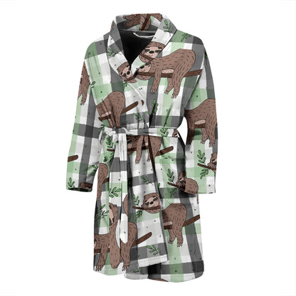 Sloth Print Design LKS301 Men Bathrobe