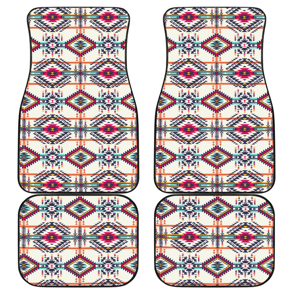 Indian Navajo Art Themed Design Print Car Floor Mats Front Back