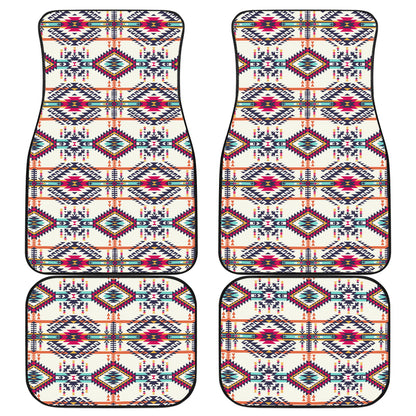 Indian Navajo Art Themed Design Print Car Floor Mats Front Back