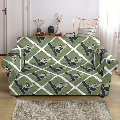 Snowboard Man Print Design LKS302 Loveseat Couch Slipcover