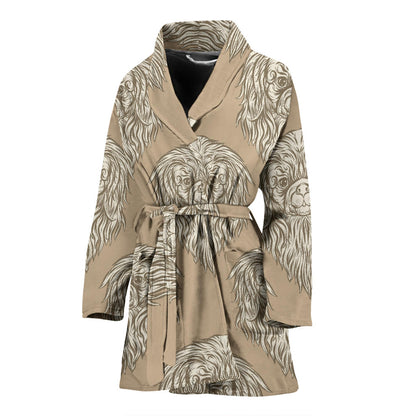Pekingese Pattern Print Design A01 Women Bathrobe